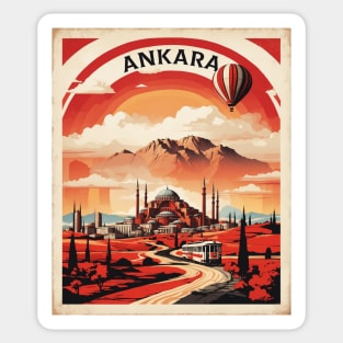 Ankara Turkey Vintage Retro Travel Tourism Sticker